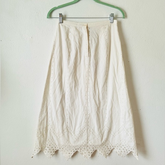 NWT st. roche ivory/ white eyelet polly midi skirt size extra small xs - Picture 2 of 11